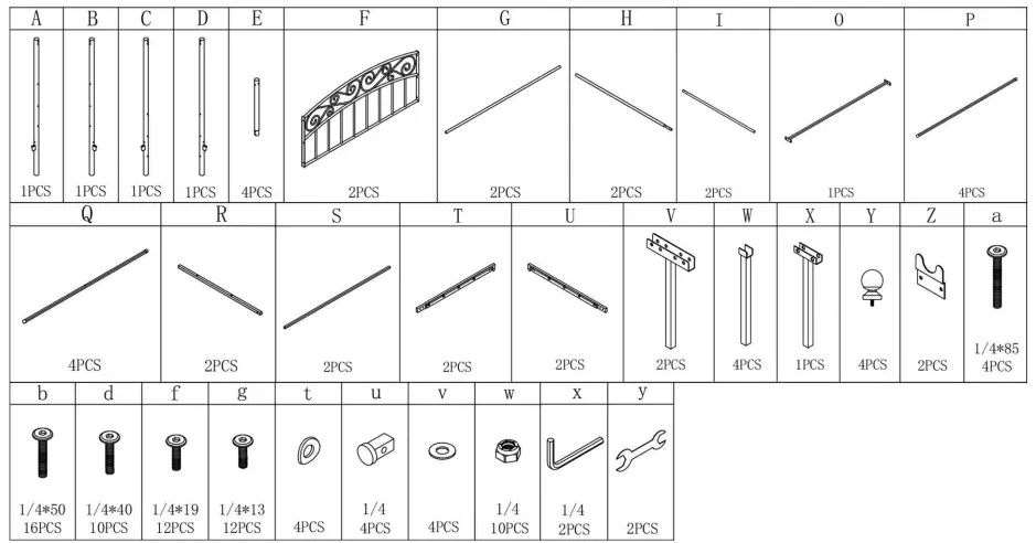 GOJANE-715F-Metal-Frame-Full-Canopy-Bed-1