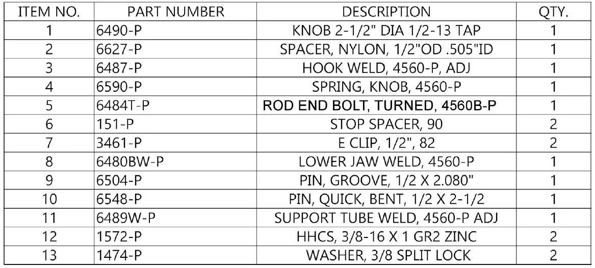 MORSE 4560B-P Rim Clamp Kit 6
