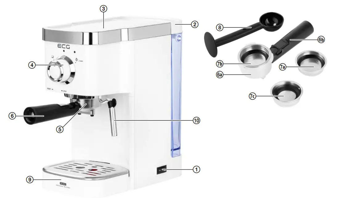 ECG ESP 20301 Lever ESPRESSO Machine - Figure 1