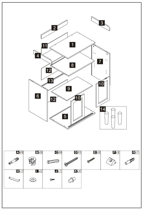 UNBRANDED AYBSZHD1658 MDF Pantry Organizer- fig
