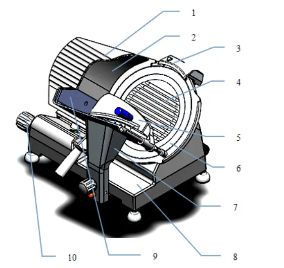 SENTINEL 10 Inch Gravity Feed Meat Slicer-1