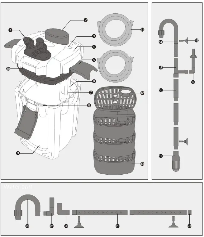 wiltec HW-702A External Aquarium Filter fig 2
