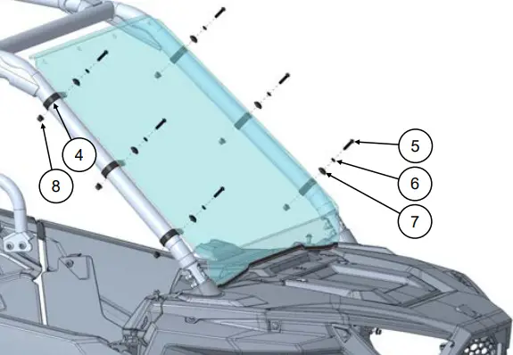 KOLPIN-OUTDOORS-2110-Polaris-RZR-299-EFI-Windshield-and-Roof-Kit-FIG-2
