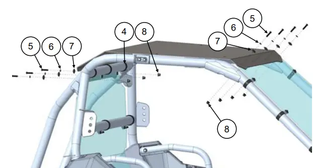 KOLPIN-OUTDOORS-2110-Polaris-RZR-299-EFI-Windshield-and-Roof-Kit-FIG-5
