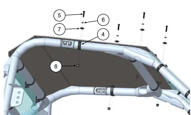 KOLPIN-OUTDOORS-2110-Polaris-RZR-299-EFI-Windshield-and-Roof-Kit-FIG-6