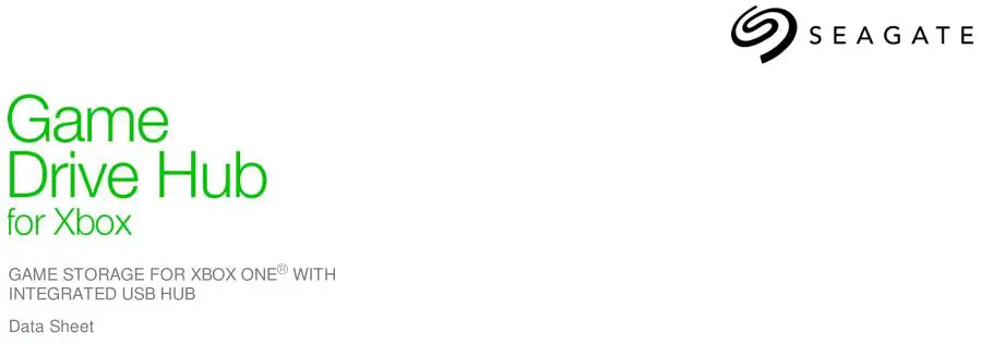 Game Storage For Xbox One With Integrated USB Hub Datasheet