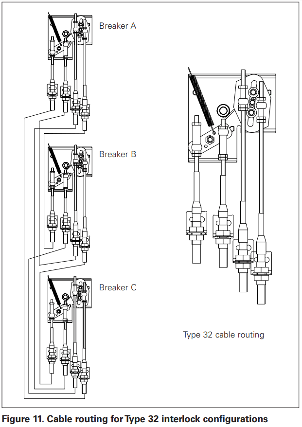EATON IL0131081EN NRX NF Fixed Breaker Three Way Type 32 Cable Interlock Kit - FIGURE 13