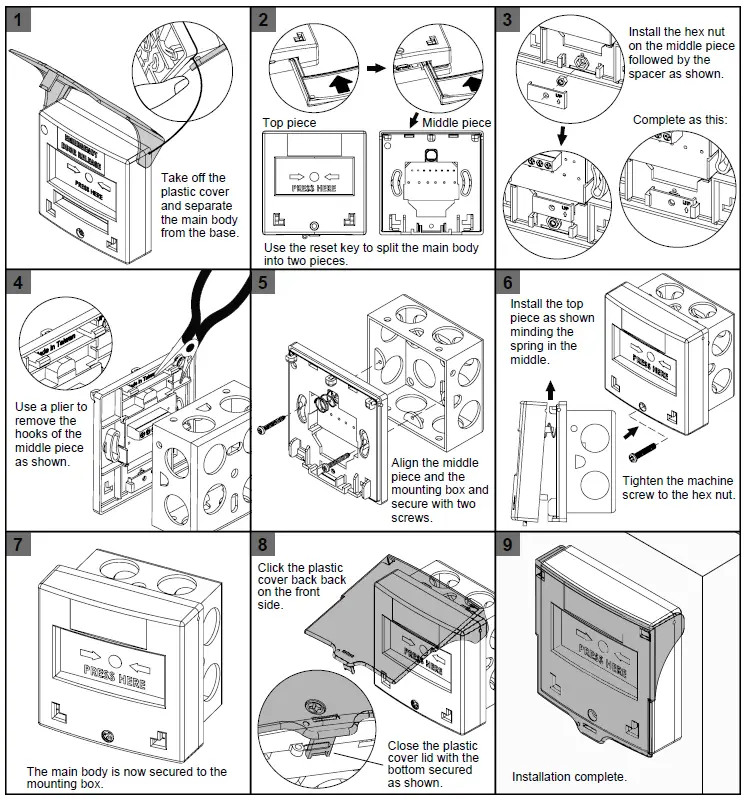 GIANNI-CP-43BZ-LB-Series-Buzzer-and-Backlight-Resettable-Call-Point-FIG-9