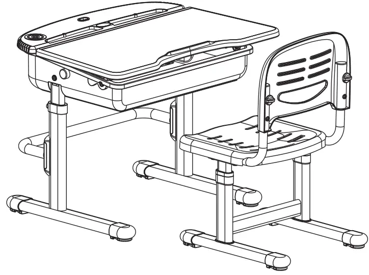 VIPACK FURNITURE PRORZZ1 Healthy Ergo Study Desk and Chair-FIG1