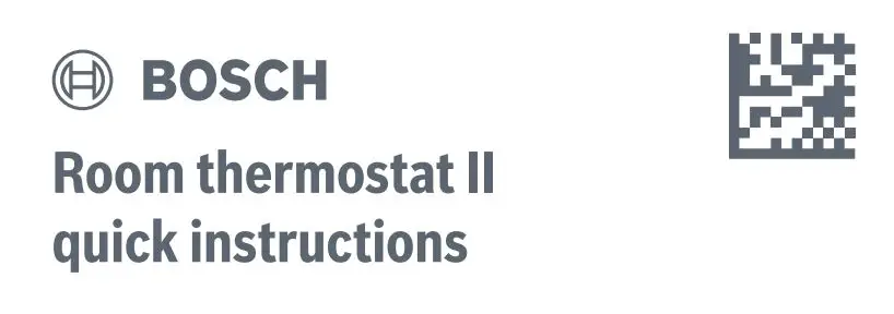 BOSCH 8750001259 Smart Home Room Thermostat Instruction Manual