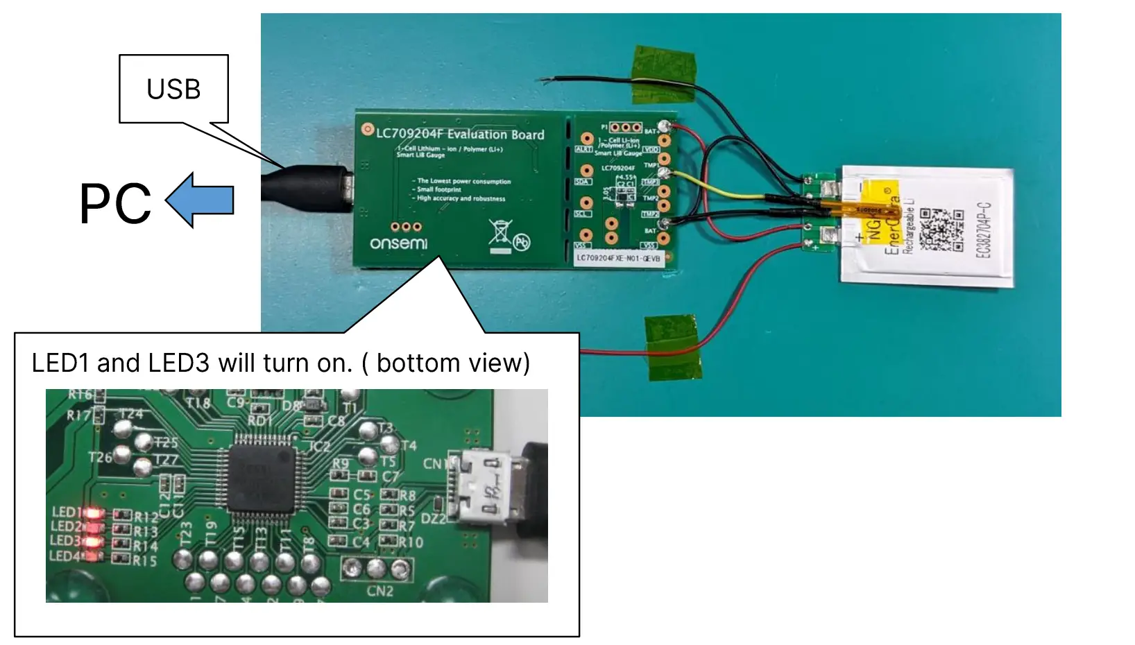 Connection of PC and Evaluation board