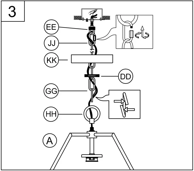 PROGRESS LIGHTING P550122 1 Light Outdoor Pendant - Assembly Instructions 4