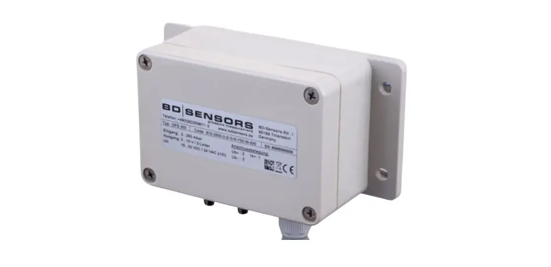 Bd Sensors Dps 200 Differential Pressure Transmitter For Gas And Compressed Air Instruction Manual