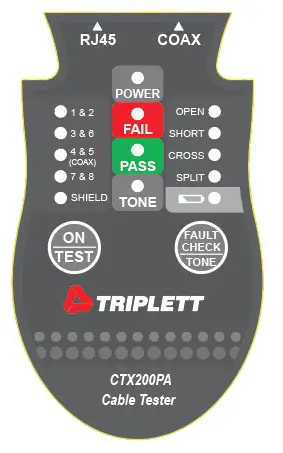 TRIPLETT CTX200 RJ45 Coax Cable Tester - Faceplate