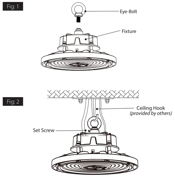RAB H17 150W High Bay Fixtures - HOOK MOUNTING