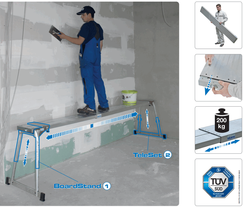 KRAUSE Telescopic Aluminium Board Staging System
