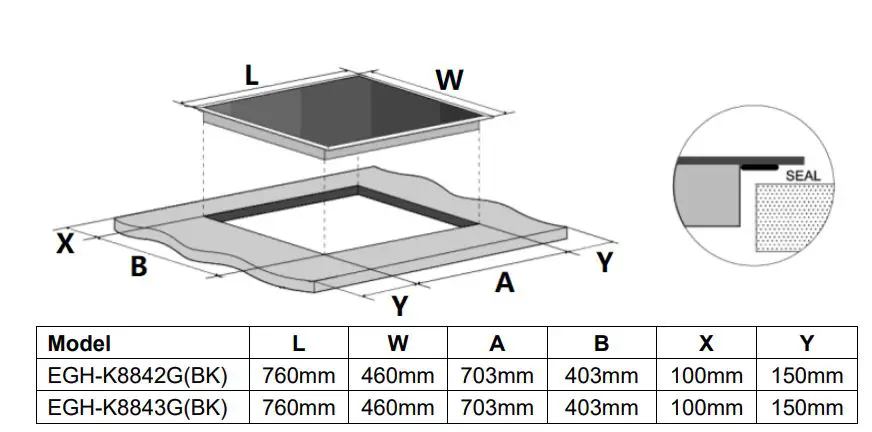 ELBA EGH-K8843G BK Built-In Hob Gas Stove Owner’s Manual - INSTALLATION PREMISES