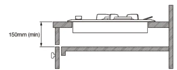 ELBA EGH-K8843G BK Built-In Hob Gas Stove Owner’s Manual - If the separator is placed underneath the hob
