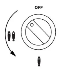 ELBA EGH-K8843G BK Built-In Hob Gas Stove Owner’s Manual - Press and turn the ignition knob counter clockwise