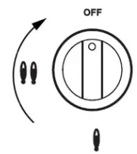 ELBA EGH-K8843G BK Built-In Hob Gas Stove Owner’s Manual - Turn the ignition knob clockwise up to the OFF position