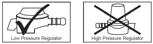 ELBA EGH-K8843G BK Built-In Hob Gas Stove Owner’s Manual - Use only low pressure regulator for this appliance