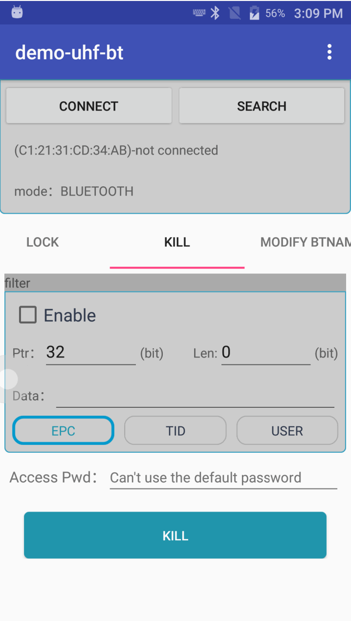 CHAINWAY MR20 Wearable BT UHF Reader - kill