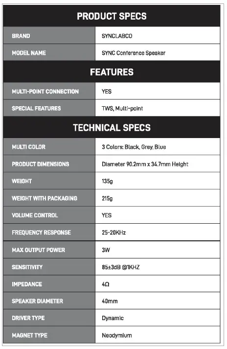 Soul Electronics SCL04-01 Sync Conference Speaker fig4