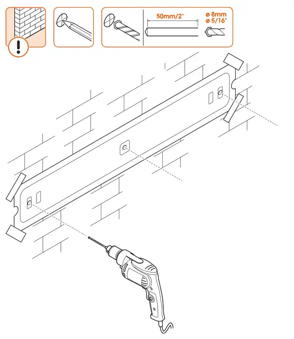 vogel s TVM 3200 Series Fixed TV Wall - Attach the wall mount to the wall 1