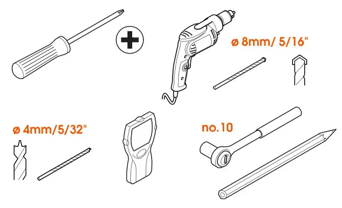 vogel s TVM 3200 Series Fixed TV Wall - Got your tools ready