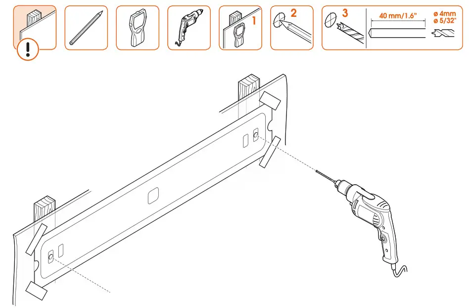 vogel s TVM 3200 Series Fixed TV Wall - Wooden wall with studs