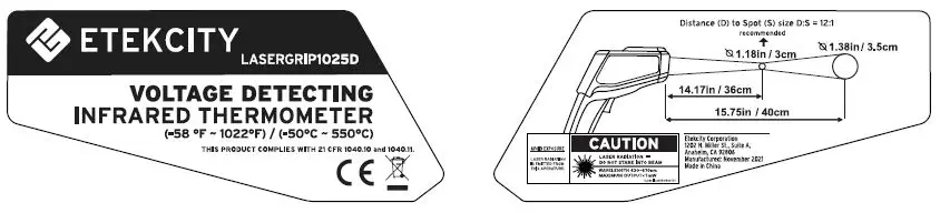 ETEKCITY Lasergrip 1025D Voltage Fig2
