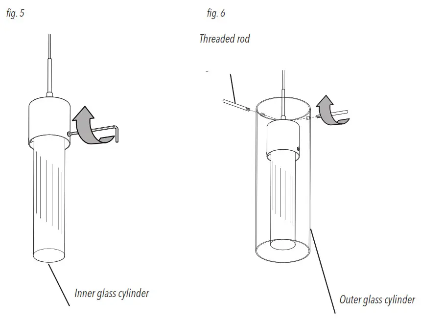 artika OME1LB-BL Essence 1-Pendant LED Light Fixture - GLASS DIFFUSERS INSTALLATION