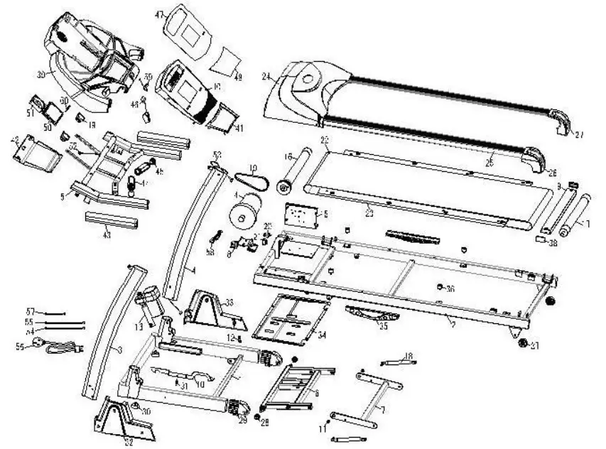 Motorized Treadmill inSPORTline T400i - EXPLODED VIEW