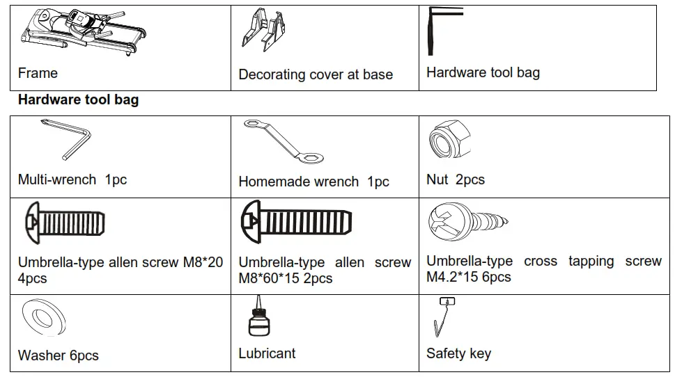Motorized Treadmill inSPORTline T400i - PACKING DETAILS