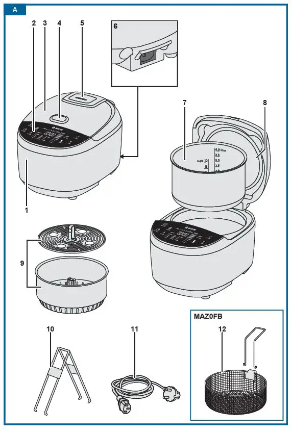 BOSCH MUC11W12 900W Autocook Multicooker fig 1