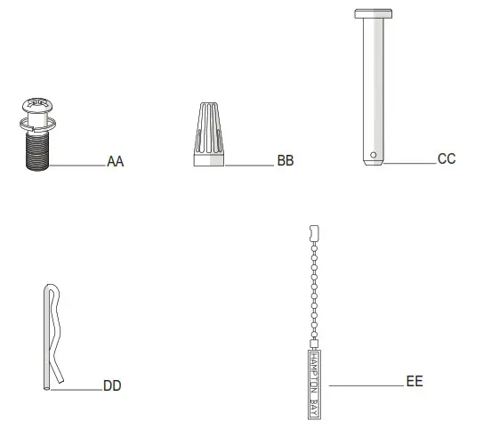 HAMPTON BAY 51750 Rockport 52-Inch Ceiling Fan- HARDWARE