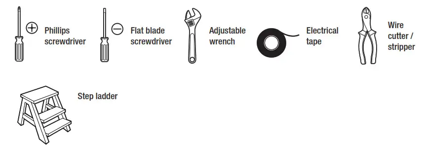 HAMPTON BAY 51750 Rockport 52-Inch Ceiling Fan- TOOLS REQUIRED