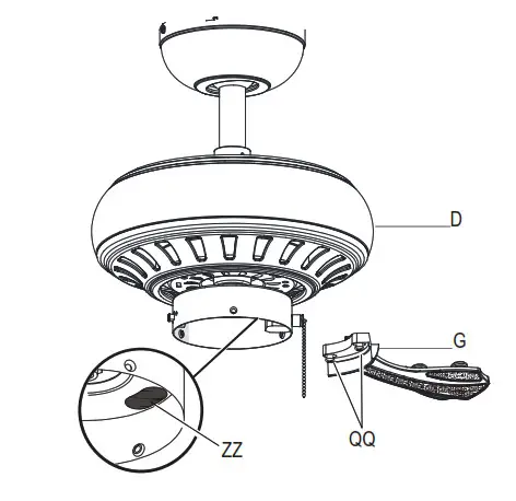 HAMPTON BAY 51750 Rockport 52-Inch Ceiling Fan- blade brackets