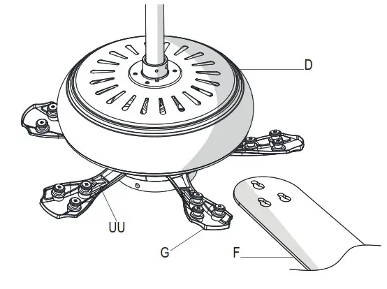 HAMPTON BAY 51750 Rockport 52-Inch Ceiling Fan- blade