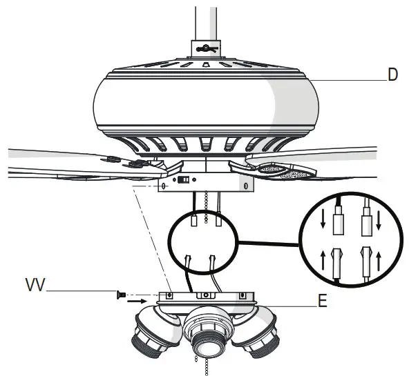 HAMPTON BAY 51750 Rockport 52-Inch Ceiling Fan- fitter assembly