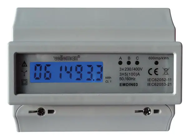 velleman EMDIN03 Three Phase Energy Meter image