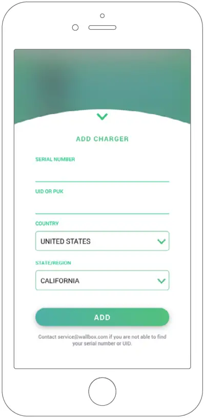 Access to the charger's screen