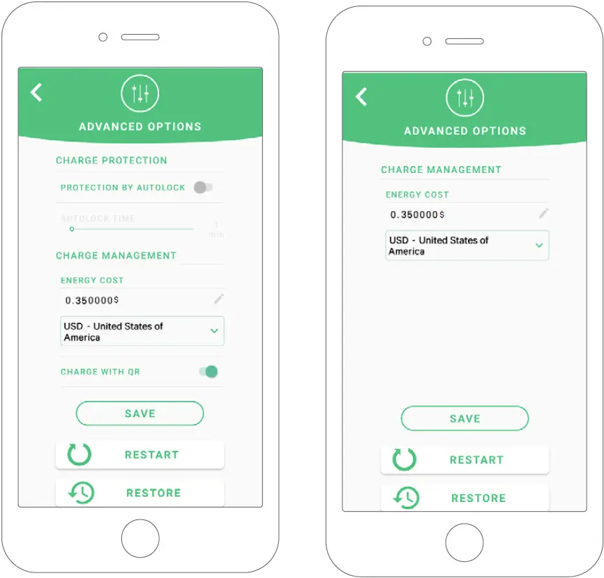 Advanced options setup