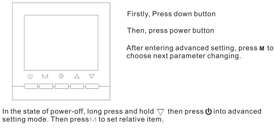 BEOK BOT-313W Series Boiler Thermostat User Guide - Advanced Setting