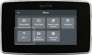 sensi Touch Smart Thermostat - Menu settings 2