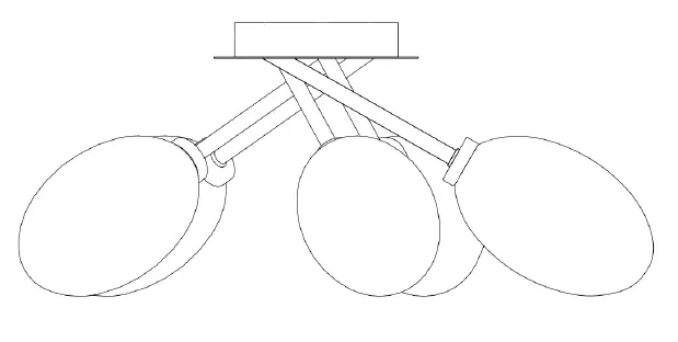 Pebble 5LT Semi Flush Ceiling Light