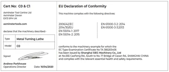 AXMINSTER -505100 C0 Metal -Turning Lathe- fig- 2