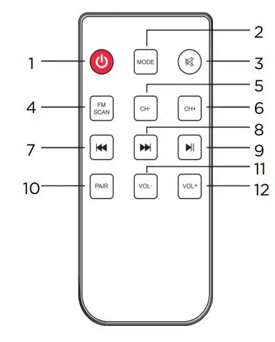 kogan Multimedia Bluetooth Tower Speaker User Guide - Remote Control