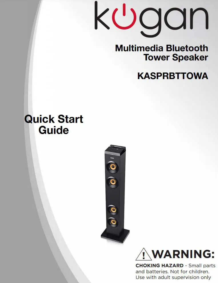 kogan Multimedia Bluetooth Tower Speaker User Guide