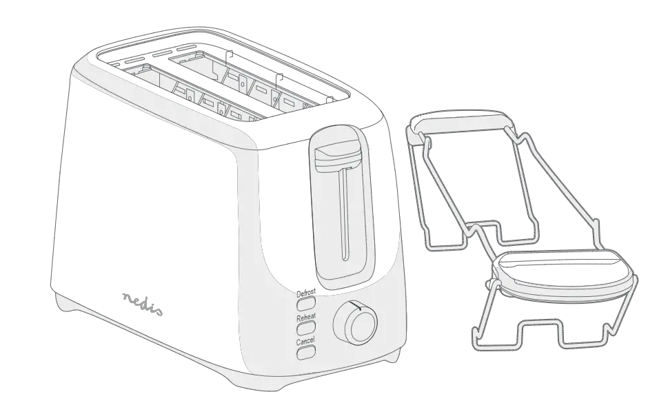 Nedis Kabt250ewt 2-slice Toaster User Manual